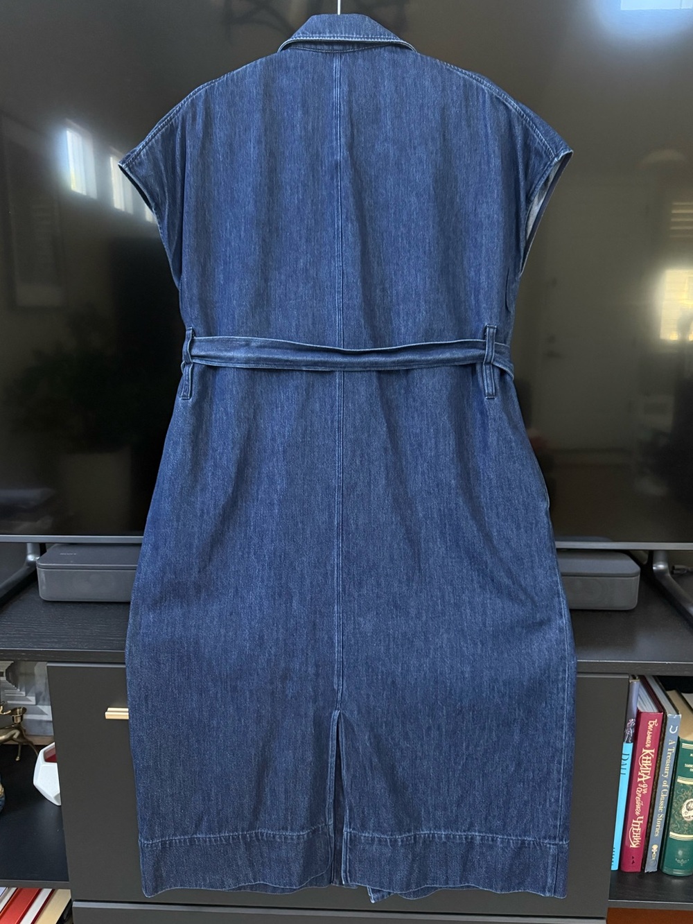 COS Denim Minimalist Belted Dress - Picture 9 of 11